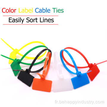 Liens de câble en nylon étiquettes liés en boucle en plastique